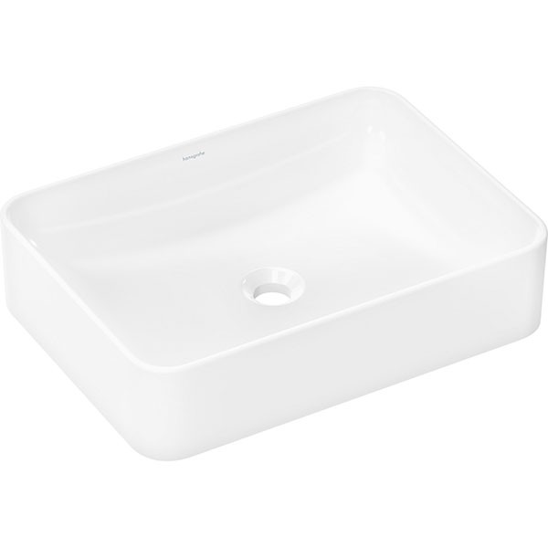 Hansgrohe Xuniva Q Aufsatzwaschtisch 550/400 ohne Hahnloch und Überlauf, SmartClean Weiß