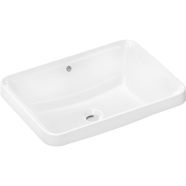 Hansgrohe Xuniva Q Einbauwaschtisch 550/400 ohne Hahnloch mit Überlauf, SmartClean Weiß