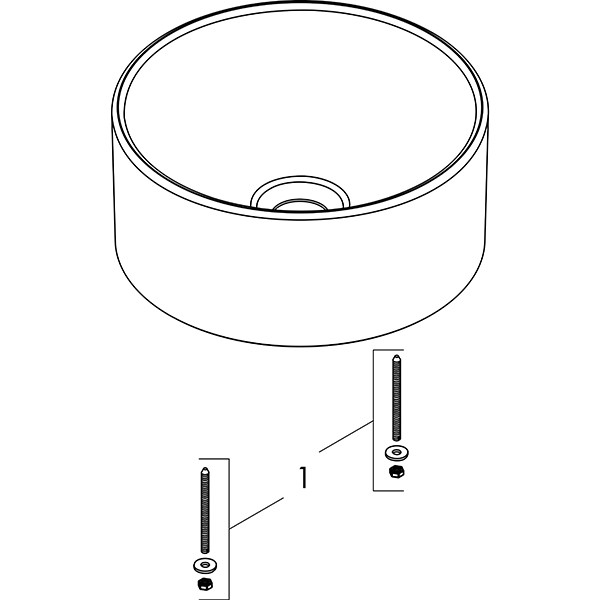 Hansgrohe Xuniva S Aufsatzwaschtisch 300/300 ohne Hahnloch und Überlauf Weiß
