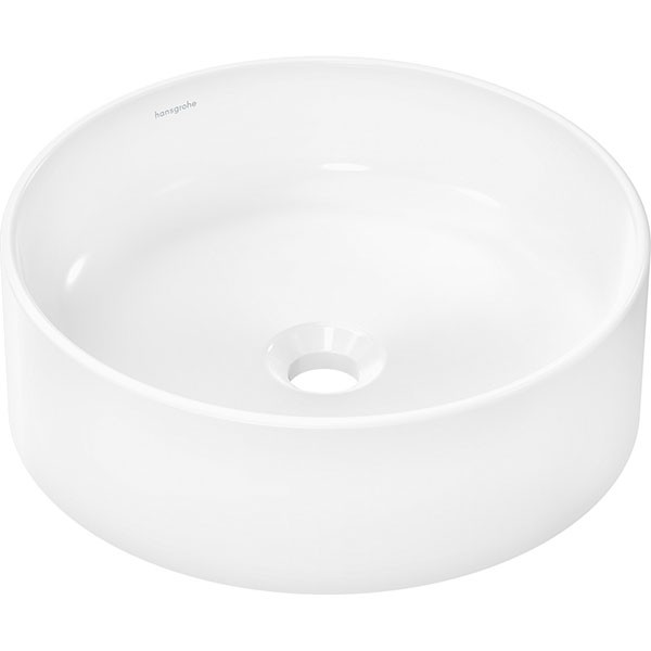 Hansgrohe Xuniva S Aufsatzwaschtisch 400/400 ohne Hahnloch und Überlauf, SmartClean Weiß