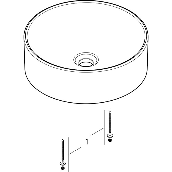 Hansgrohe Xuniva S Aufsatzwaschtisch 400/400 ohne Hahnloch und Überlauf, SmartClean Weiß