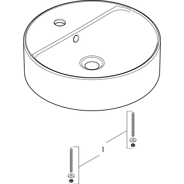 Hansgrohe Xuniva S Aufsatzwaschtisch 450/450 mit Hahnloch und Überlauf, SmartClean Weiß