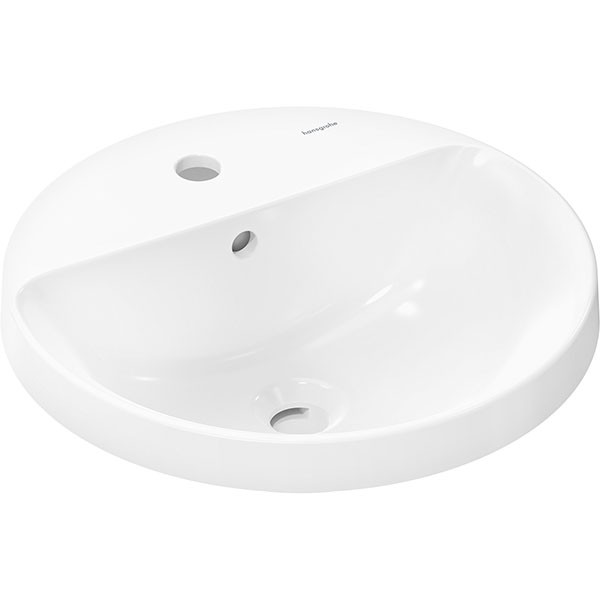 Hansgrohe Xuniva S Einbauwaschtisch 450/450 mit Hahnloch und Überlauf, SmartClean Weiß
