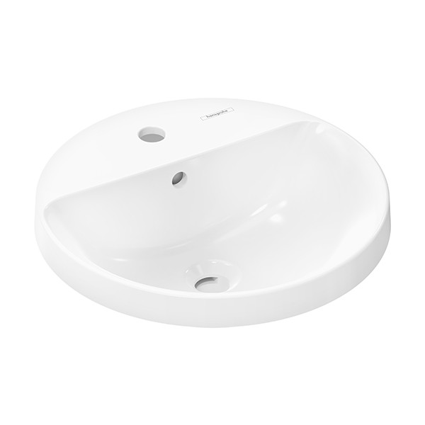 Hansgrohe Xuniva S Einbauwaschtisch 450/450 mit Hahnloch und Überlauf Weiß