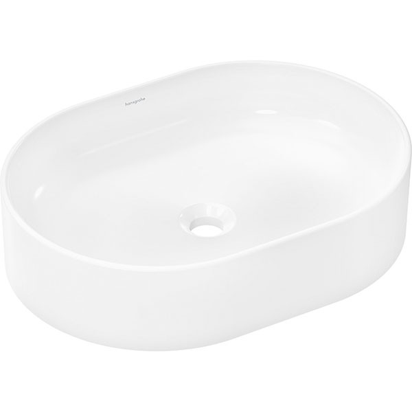 Hansgrohe Xuniva U Aufsatzwaschtisch 550/400 ohne Hahnloch und Überlauf, SmartClean Weiß