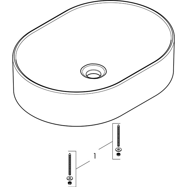 Hansgrohe Xuniva U Aufsatzwaschtisch 550/400 ohne Hahnloch und Überlauf, SmartClean Weiß