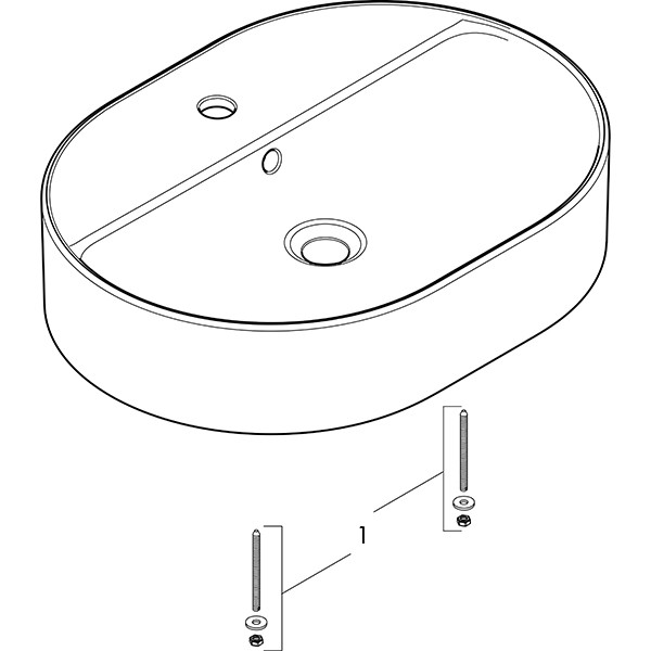 Hansgrohe Xuniva U Aufsatzwaschtisch 600/450 mit Hahnloch und Überlauf, SmartClean Weiß