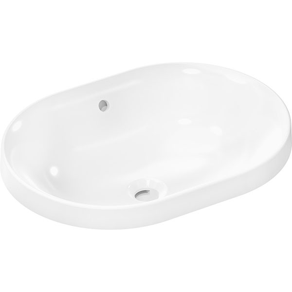 Hansgrohe Xuniva U Einbauwaschtisch 550/400 ohne Hahnloch mit Überlauf Weiß