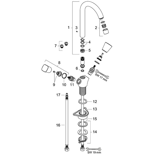 HG Zweigriff Spültischarmatur Logis chrom