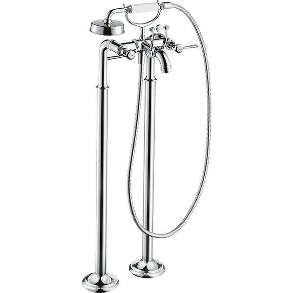 Hansgrohe Zweigriff Wannenarmatur Axor Montreux Fertigset Hebelgriff chrom Bodenmontage