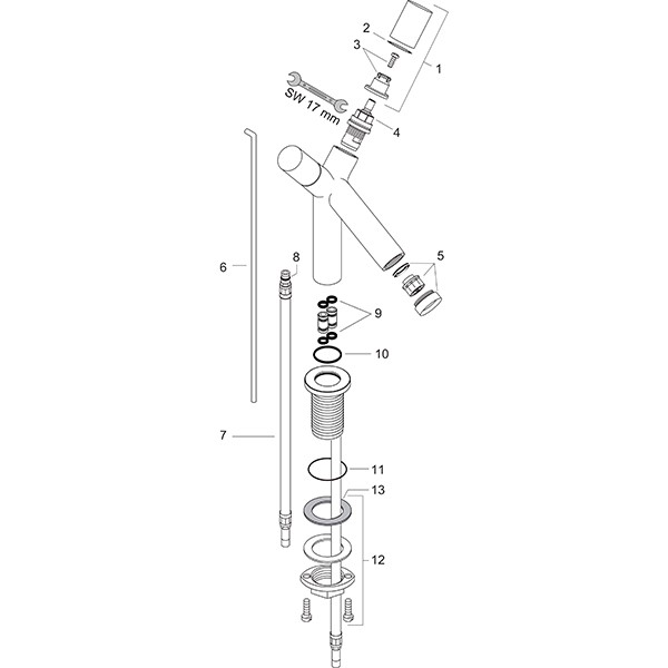 Hansgrohe Zweigriff Waschtischarmatur Axor Starck chrom