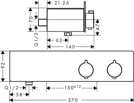 HG Thermostat ShowerTablet 350 Brause Aufputz DN15 chrom