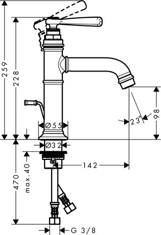 HG Waschtischmischer 100 Axor Montreux chrom