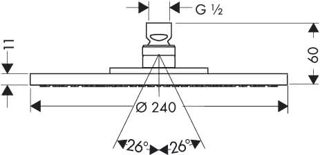 HG Tellerkopfbrause Axor 240 mm edelstahl-optik mit Air-Injection