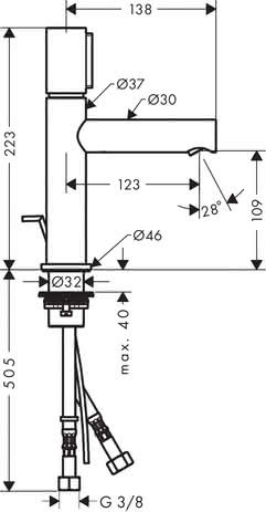 HG Waschtischmischer 110 Axor Uno Select BN