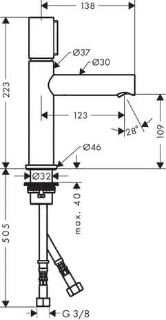 HG Waschtischmischer 110 Axor Uno Select ohne Ablaufgarnitur chrom