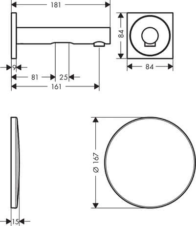 HG Waschtischmischer Unterputz Axor Uno Elektronik chrom kurz Auslauf