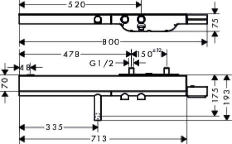 HG Thermostat 800 Aufputz Axor chrom für Wanne