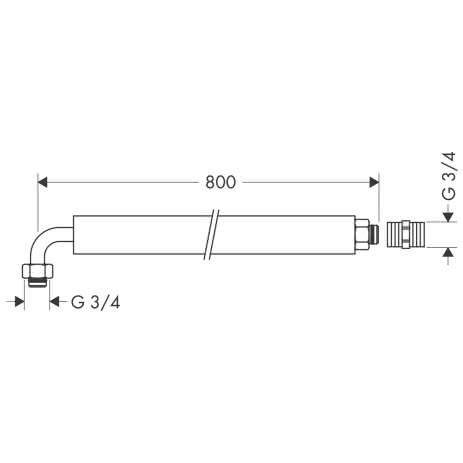HG Anschlussrohr Axor flexibel 800mm mit Winkelstück