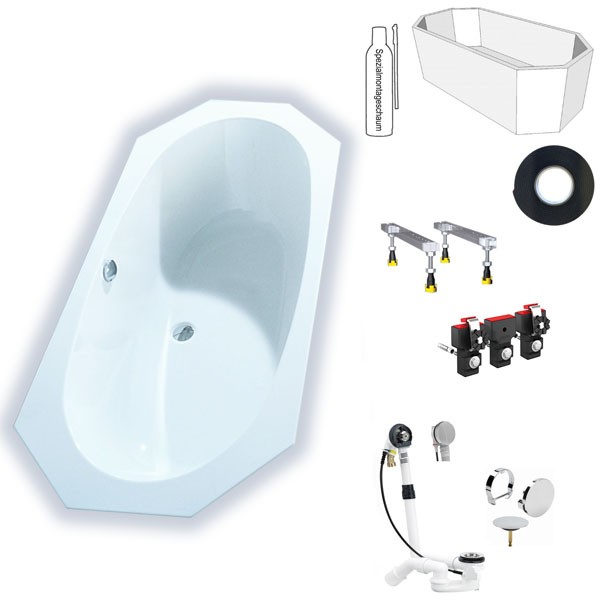 Hoesch Armada 1800x800x450 mm Achteck-Badewanne Einbaubadewanne Weiß 6169.010