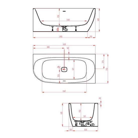HO BW iSensi Eck 1600x750 Monoblock re. mit Überlaufbefüllung weiß, ang. Sch.