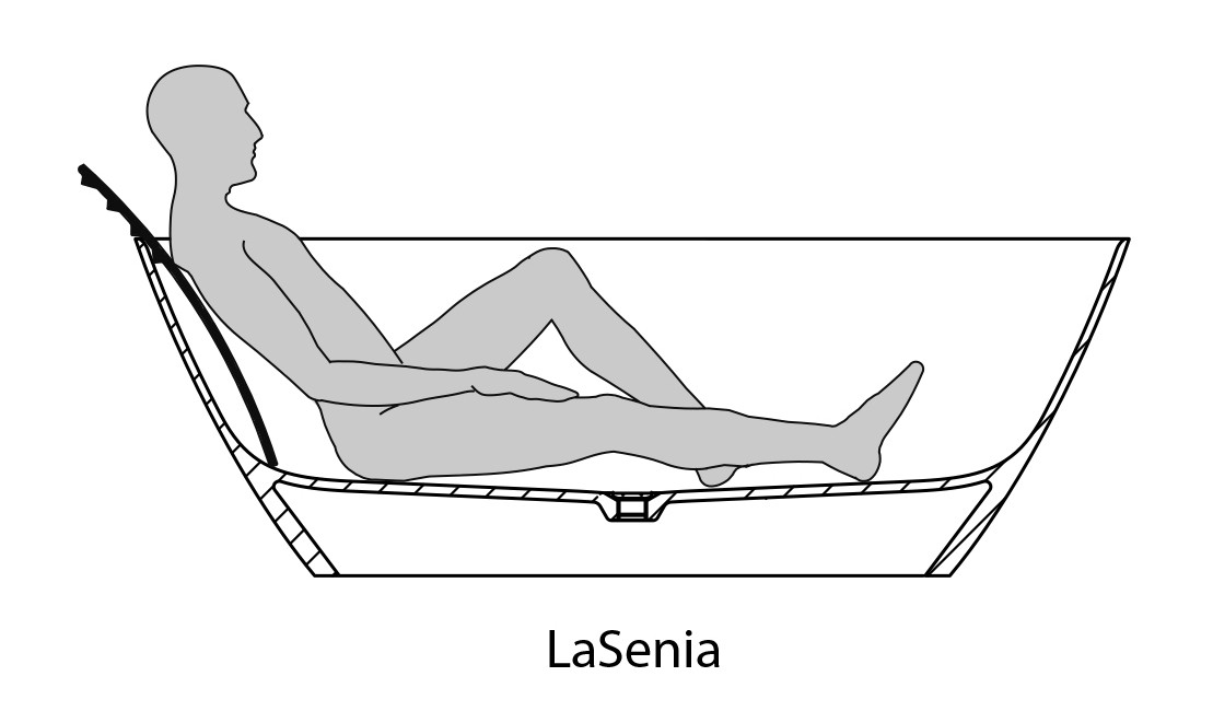 Hoesch Badewanne LaSenia 1500x700 freistehend flache Ausführung, Material Solique, weiß