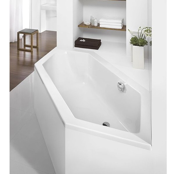 Hoesch Badewanne Scelta 6-Eck 2000x900 Überlauf links, weiß