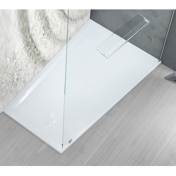HO DW Muna Trapez re. 1500x900x30 ohne Antirutsch, Material Solique, weiß