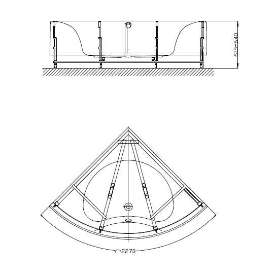 Hoesch Eckbadewanne Squadra mit angeformter Schürze, weiß - ABVERKAUF