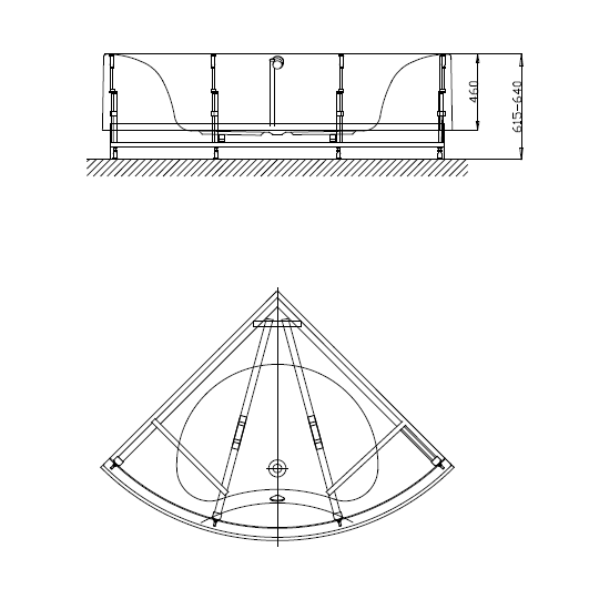 Hoesch Eckbadewanne Squadra mit angeformter Schürze, weiß - ABVERKAUF