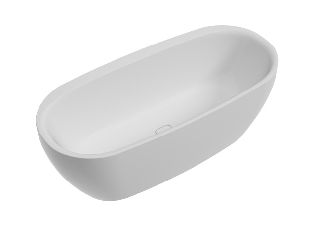 Hoesch Badewanne iSensi Oval 1800x800 freist. Monolith, mit Überlauf, ang. Sch. Weiß