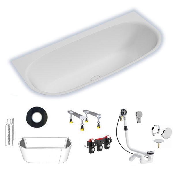 Hoesch iSENSI 1800x800x450 mm Vorwand-Badewanne Einbaubadewanne Weiß 3848.010