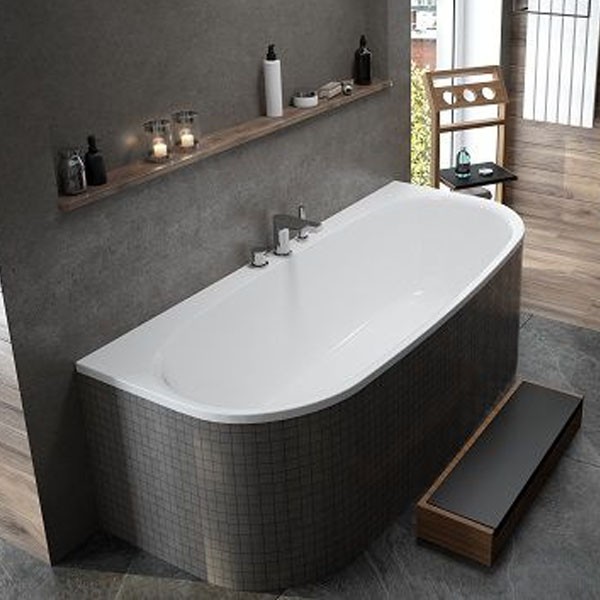 Hoesch iSENSI 1800x800x450 mm Vorwand-Badewanne Einbaubadewanne Weiß 3848.010