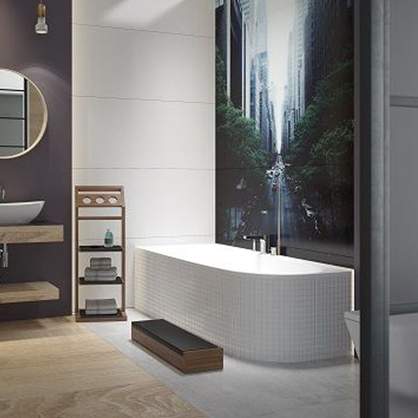 Hoesch iSENSI 1900x900x450 mm Eck-Badewanne Einbaubadewanne Links Weiß 3841.010