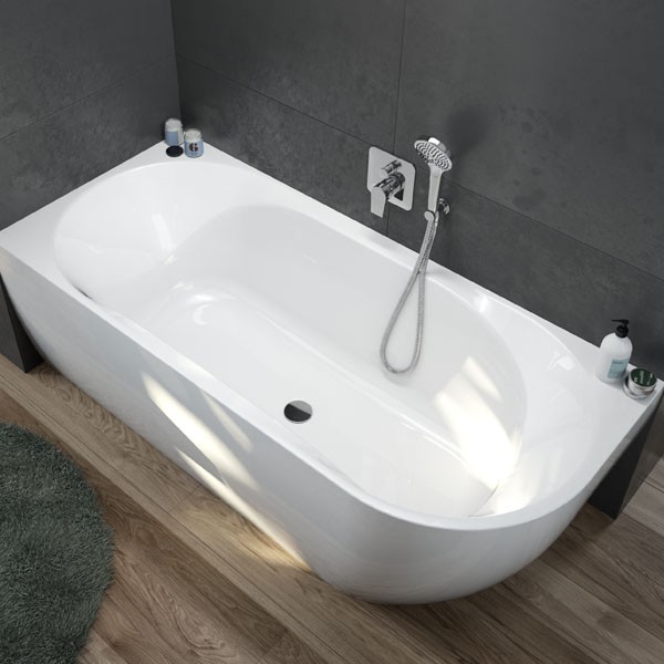 Hoesch Procasa Eckbadewanne 180x80 Monoblock Version links mit Befüllung