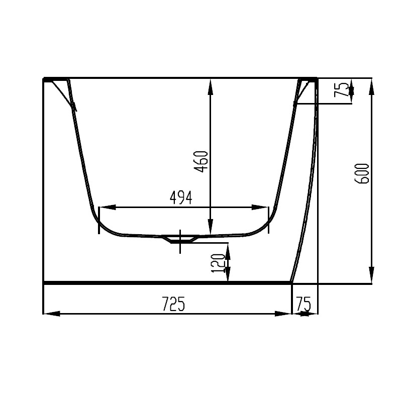 Hoesch Procasa Delphis Unic Vorwandwanne 180x80 Monoblock Version links ohne Befüllung