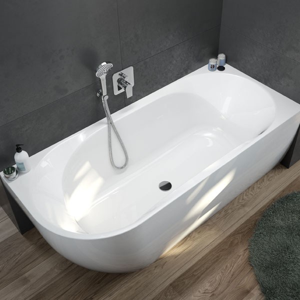 Hoesch Procasa Eckbadewanne 180x80 Monoblock Version rechts mit Befüllung