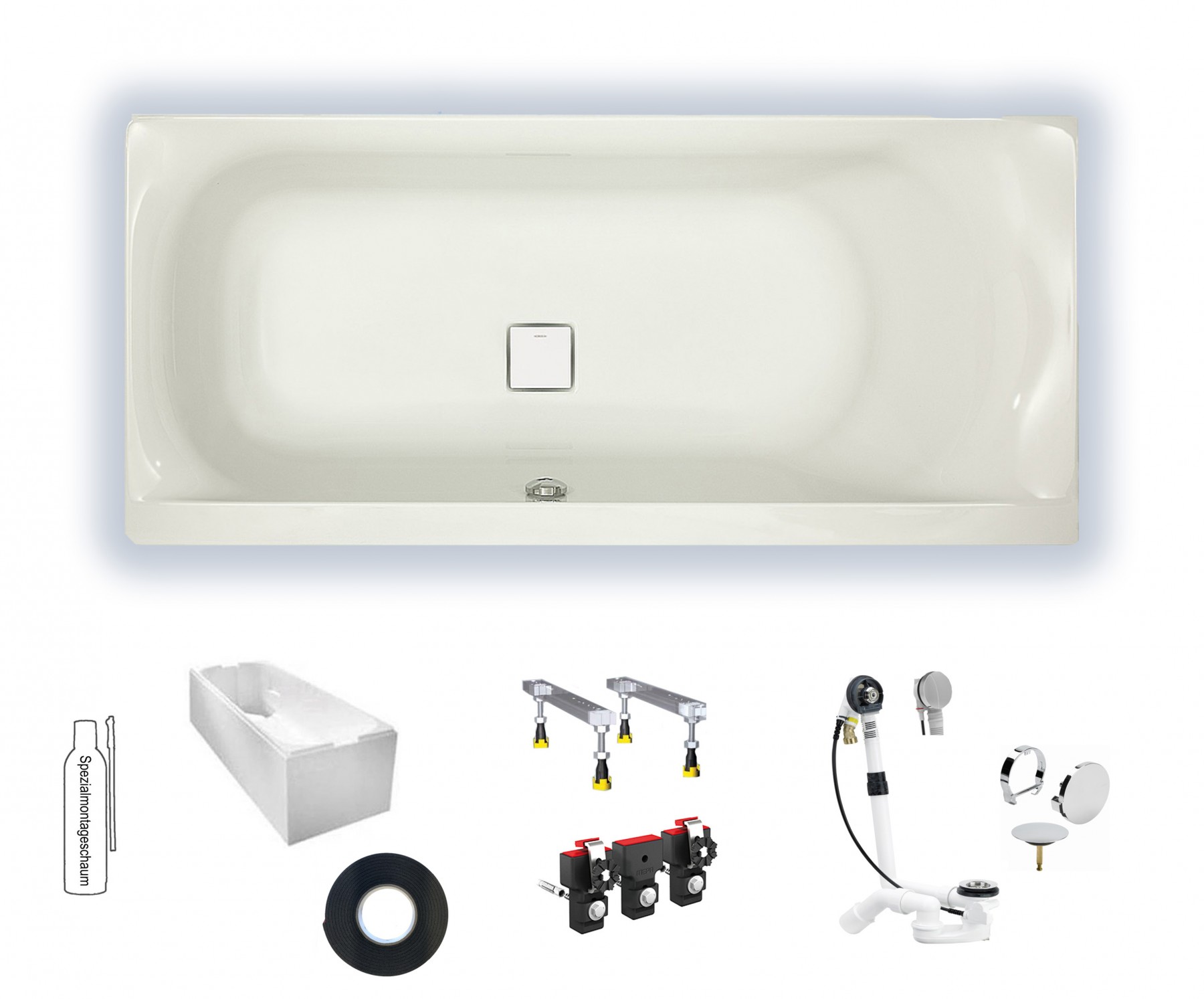 Hoesch Thasos 1700x750 Rechteck Badewanne Acryl weiß 3744.010