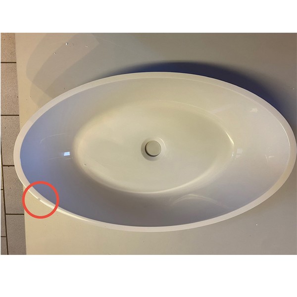 Hoesch Waschbecken Namur 600x350 Material Solique, weiß