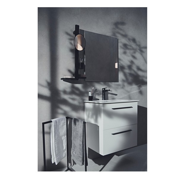 IS Beauty Bar Accessoires-Kombi. Alu+ S700 mit Spiegel d:200mm Silk Black