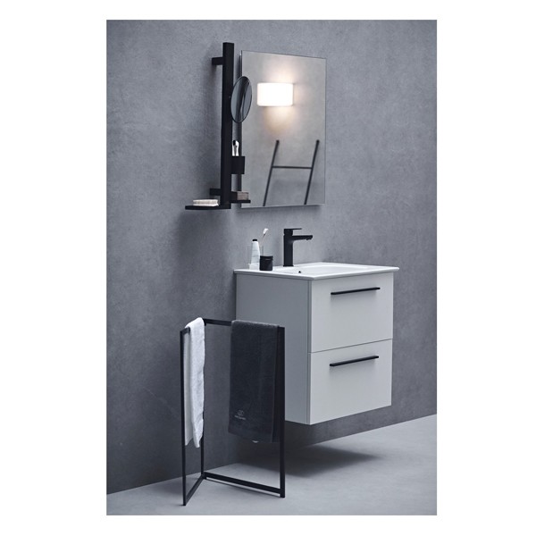 IS Beauty Bar Accessoires-Kombi. Alu+ S700 mit Spiegel d:200mm Silk Black