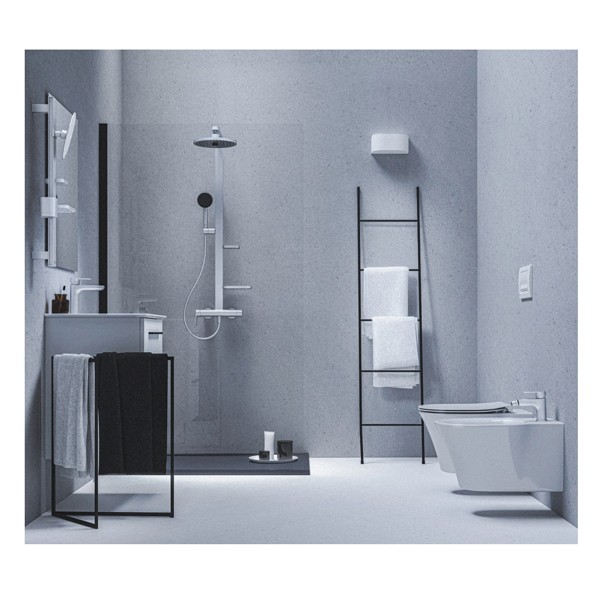 IS Beauty Bar Accessoires-Kombi. Alu+ S700 mit Spiegel d:200mm Silver