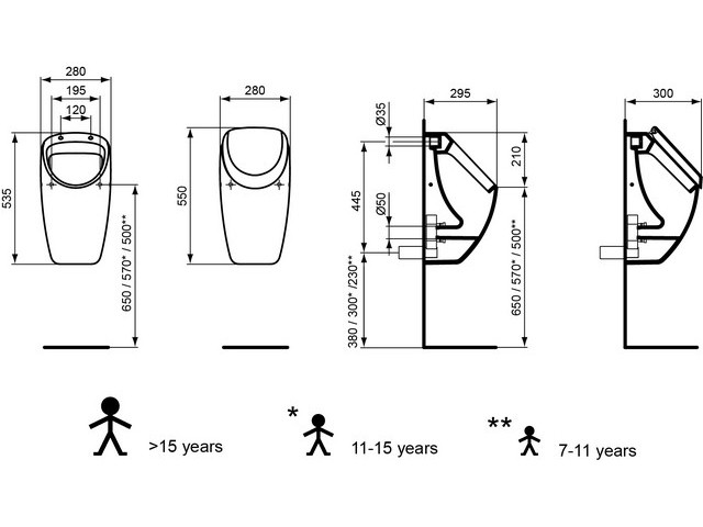 Ideal Standard Connect Urinal Set mit Deckel