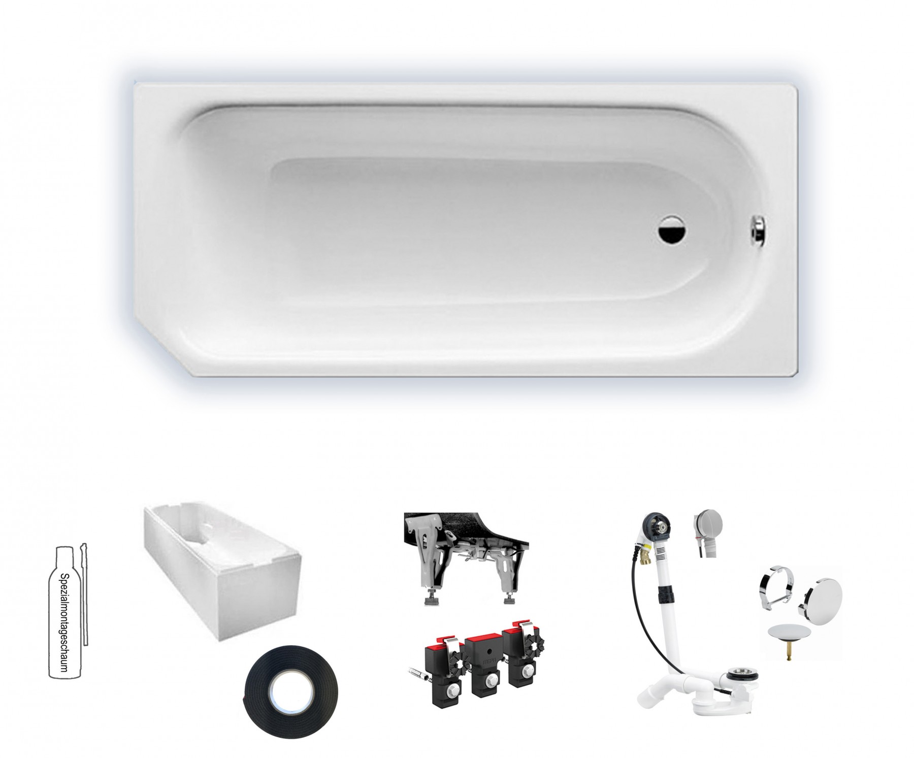 Kaldewei Advantage Saniform V1 1600x700 Badewanne Stahl-Email 192100010001