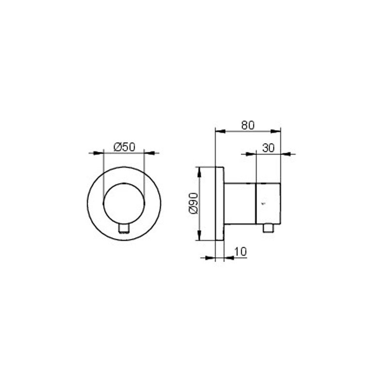 KE 2-Wege Ab-u.Umstellv.IXMO Comf.59557, rund, Aluminium-finish