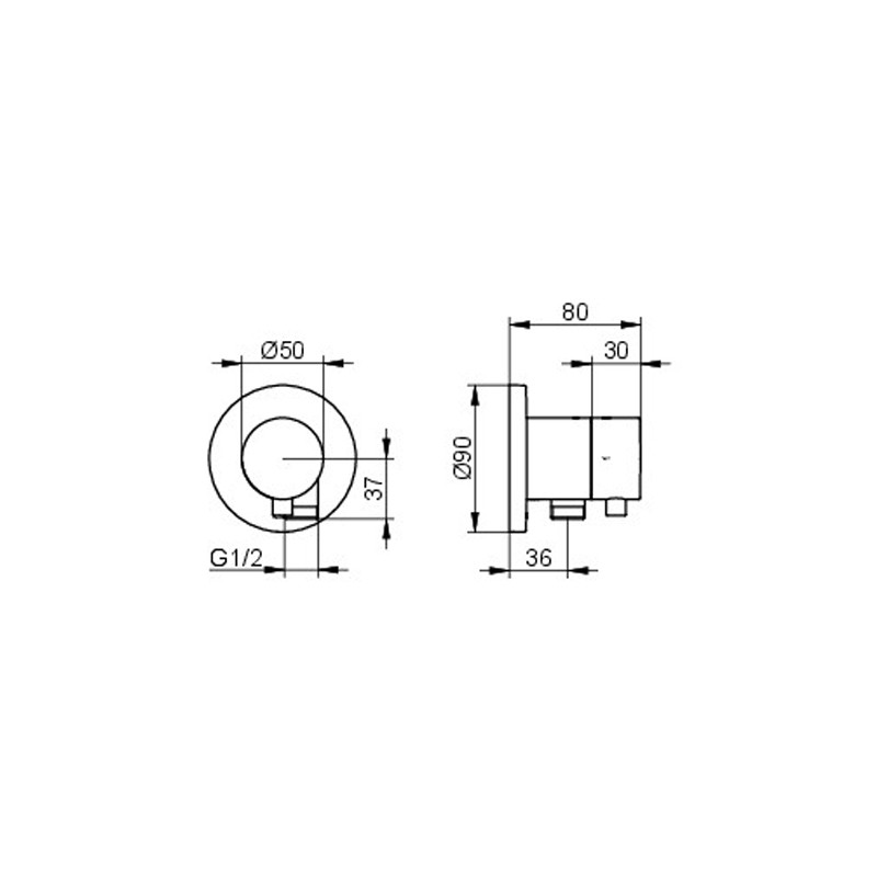 KE 2-Wege Ab-u.Umstellv.IXMO Comf.59557, Schlauchanschluss, rund, Alu-finish