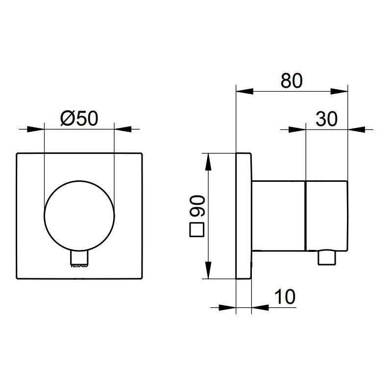 KE 2-Wege Umstellv. IXMO Comfort 59556, eckig, Edelstahl-finish
