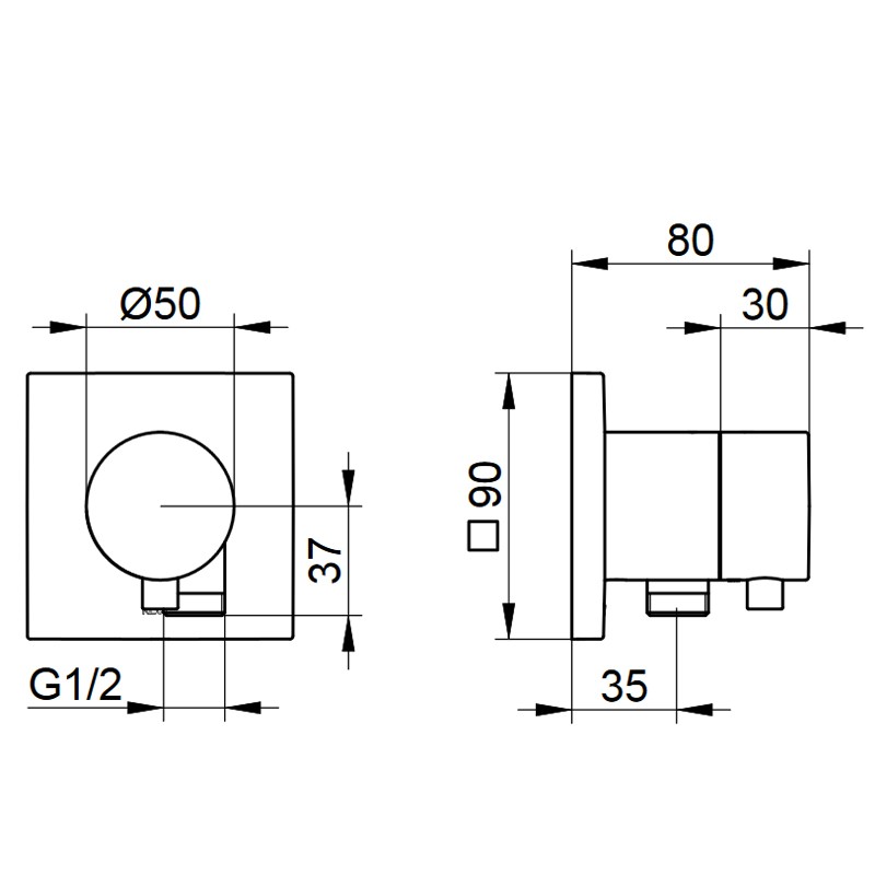 KE 2-Wege Umstellv. IXMO Comfort 59556, Schlauchanschl.,eckig,Schwarzchr.geb.