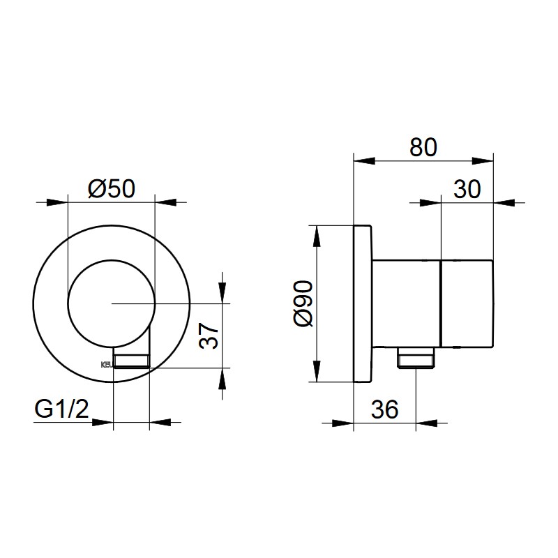 KE 2-Wege Umstellventil IXMO Pure 59556, Schlauchanschluss, rund, Bronze geb.
