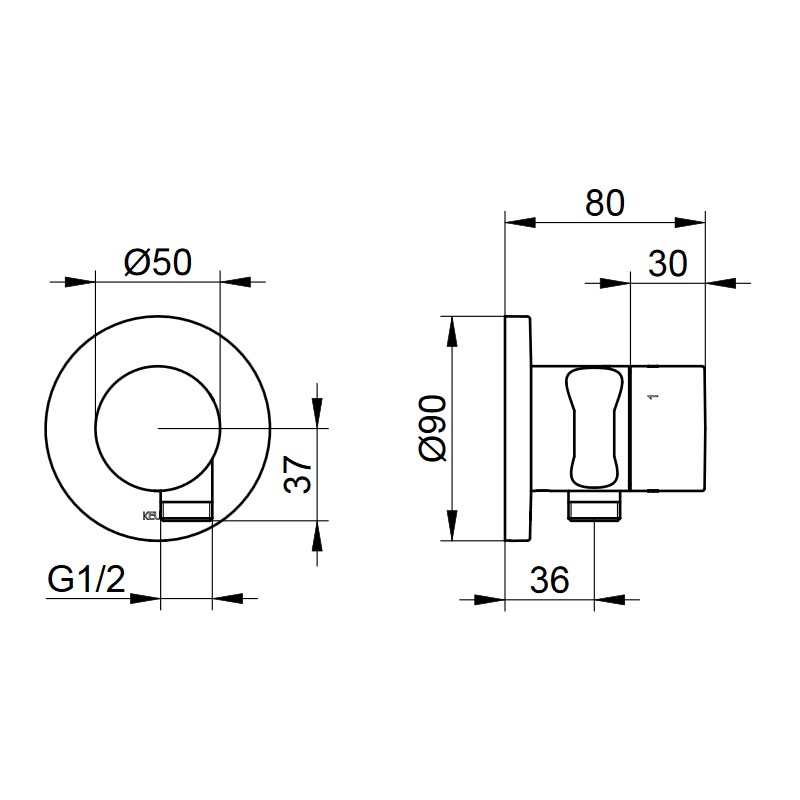 KE 3-Wege Ab-u.Umstellv.IXMO Pure 59549, Schlauchansch./Brauseh.,rund,Nickel geb.